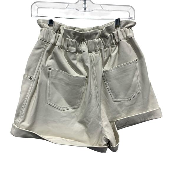 GRLFRND Leather Shorts SZ large white shorts NWOT‎ - Picture 3 of 6